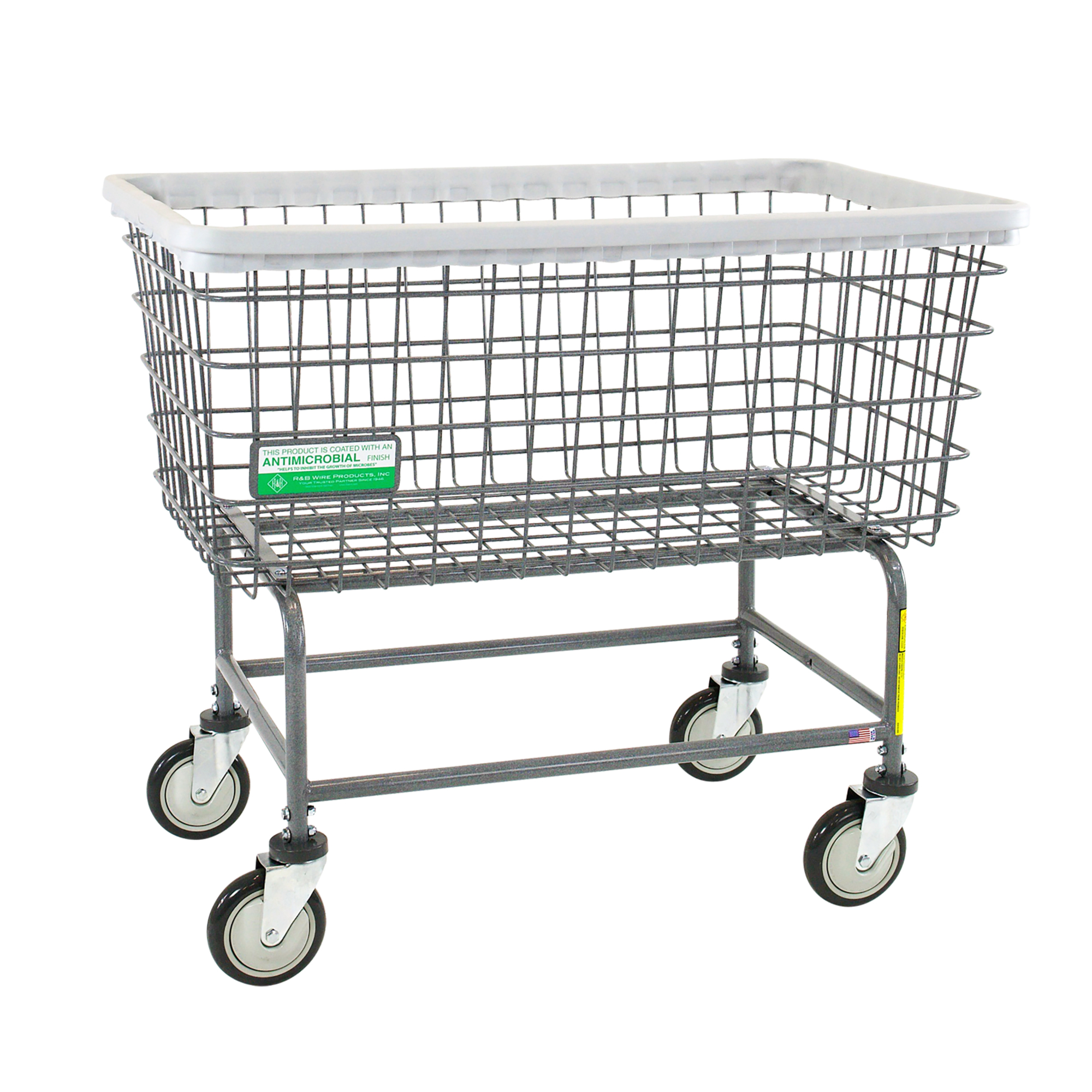 R&B Wire Products, Inc., Antimicrobial Mega Capacity Wire Laundry Cart, Total Capacity 125 lb, Model# 201H/ANTI